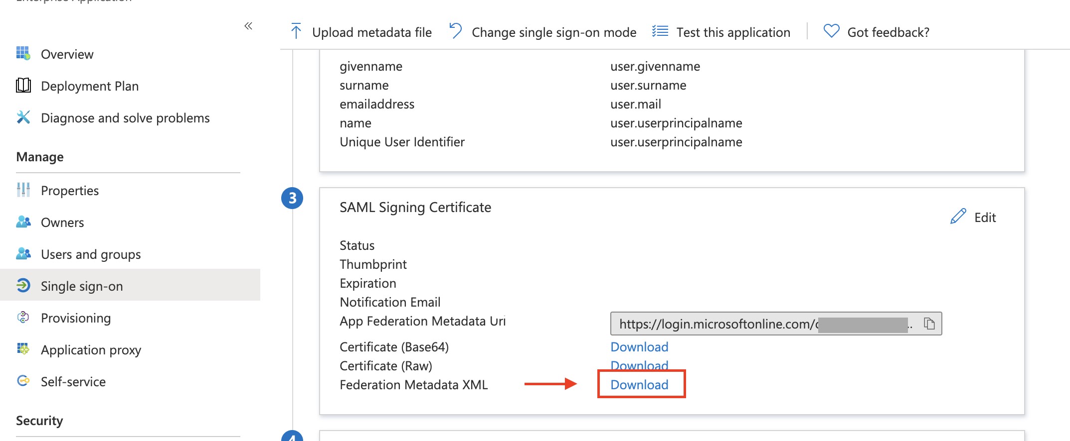 Federation Metadata XML