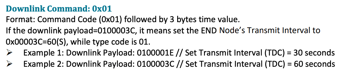 Dragino Downlink Command