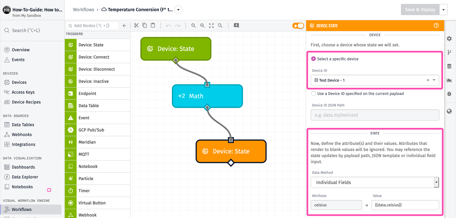 Device State Output Node Configuration