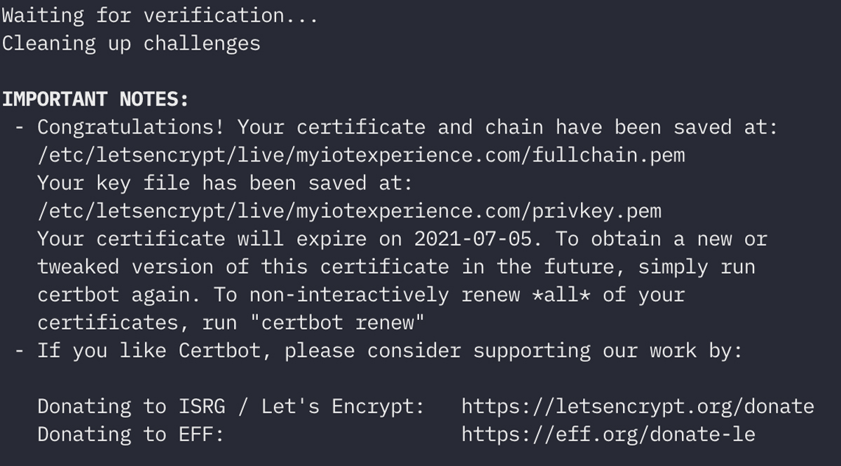 Certbot Step 6