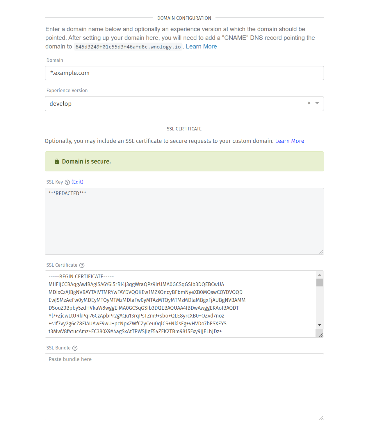 Example Domain Configuration