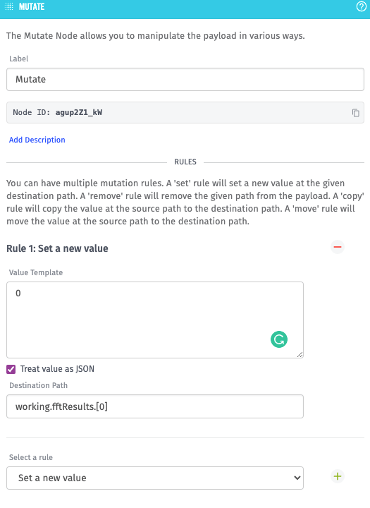 Mutate Node configuration