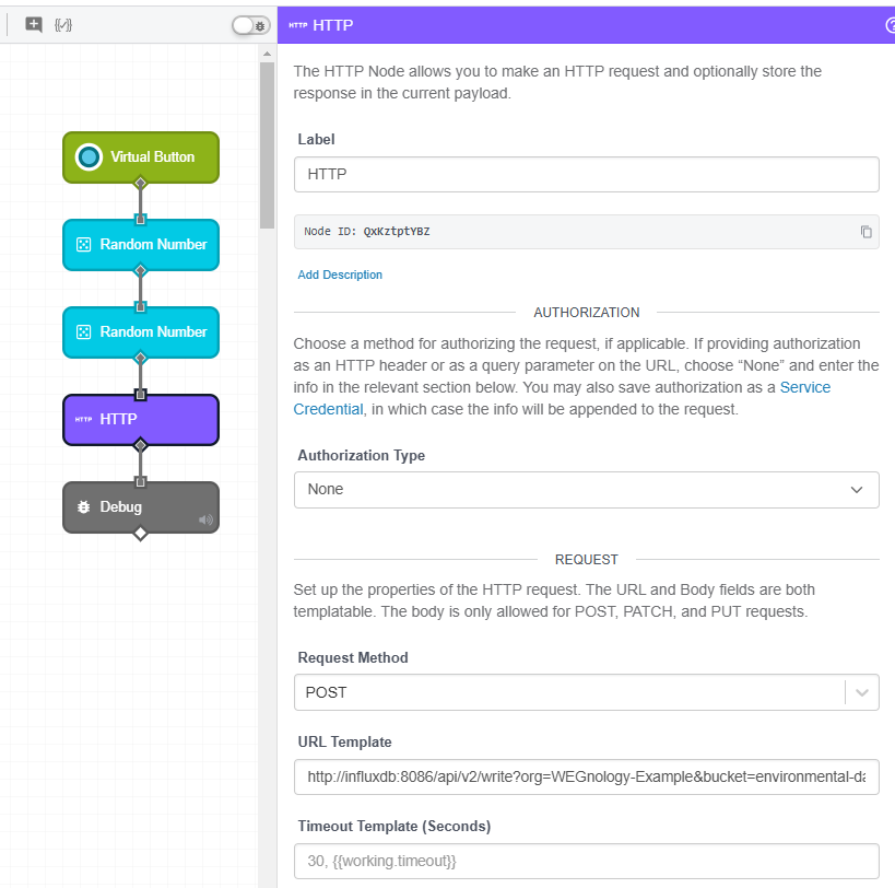 WEGnology HTTP Workflow Node Configuration