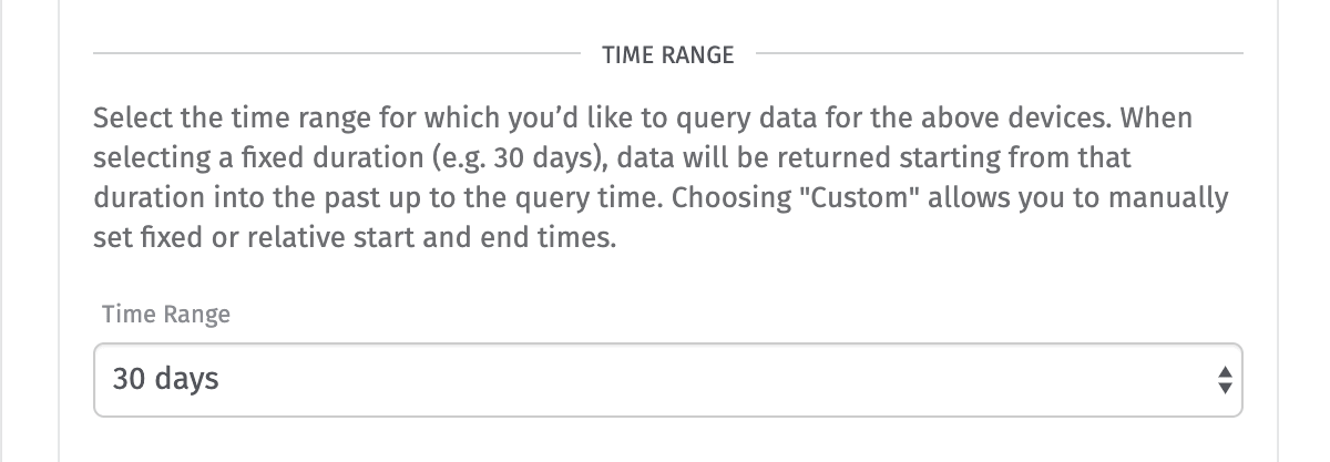 Device Data Simple Time Range