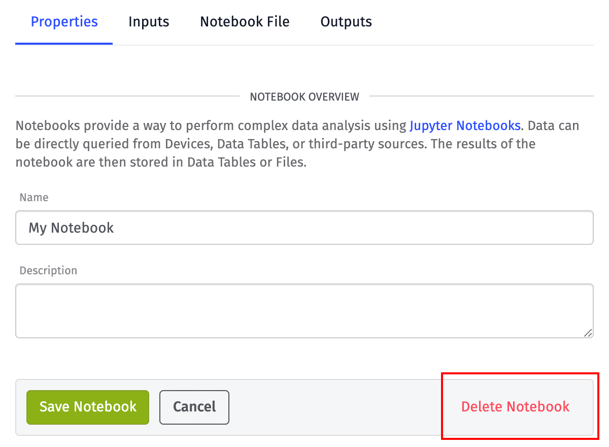 Delete Notebook