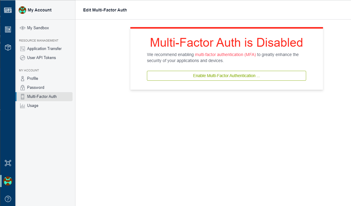 Enable Multi-Factor Auth