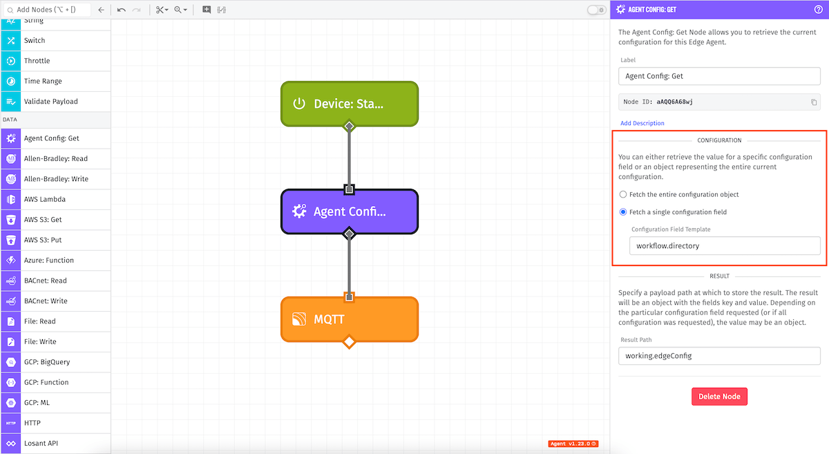 Agent Config: Get Node Configuration