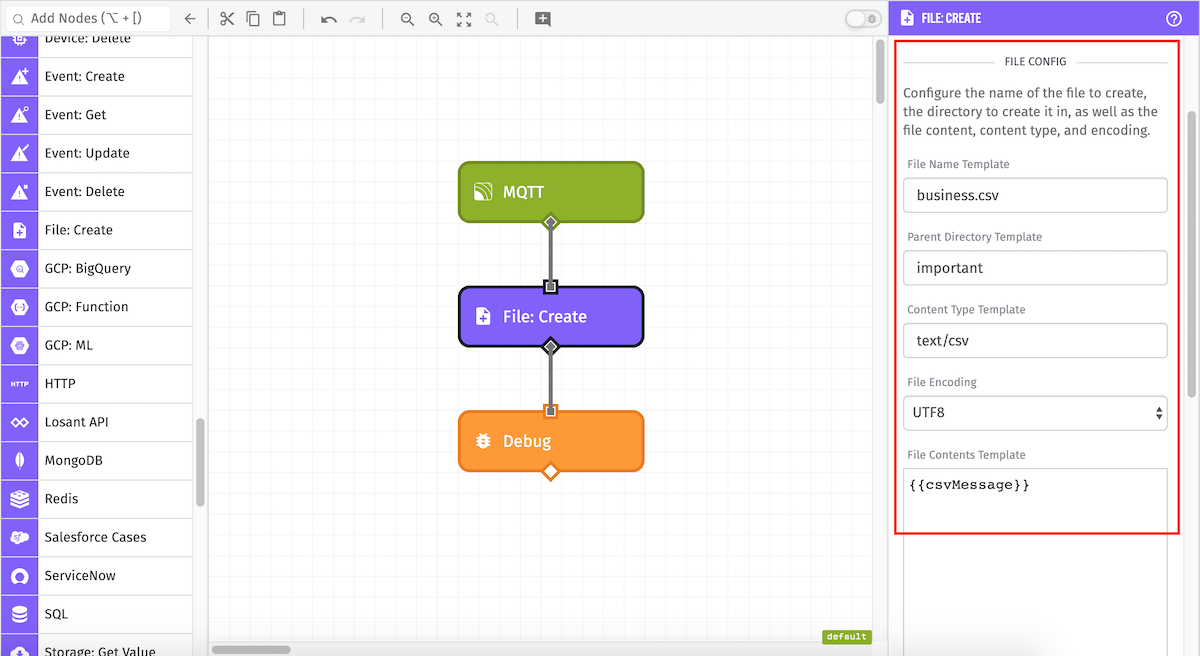 File: Create Node Config