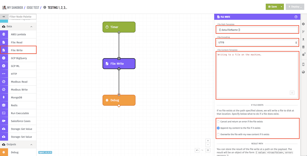 File Write Node Configuration