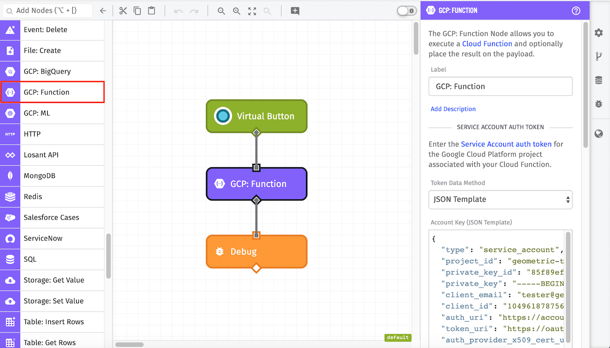 GCP: Function Node