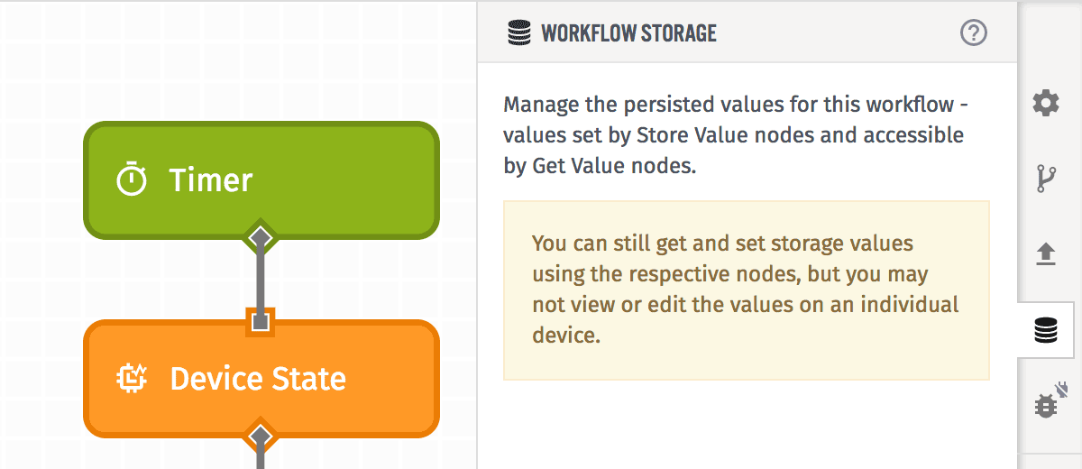 Edge Workflows Storage Tab