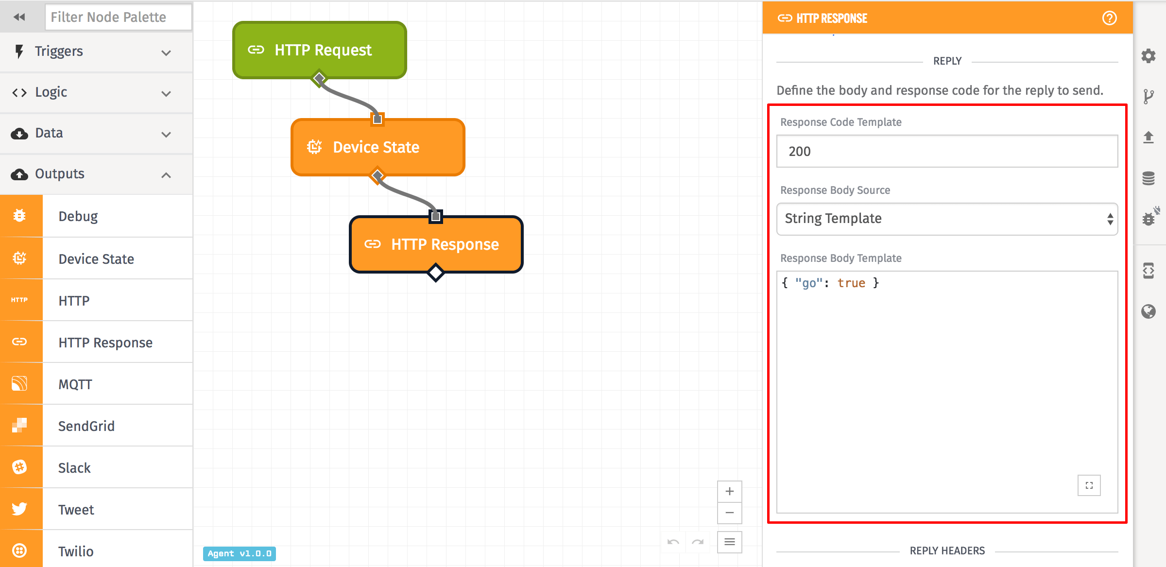 HTTP Response Node Config